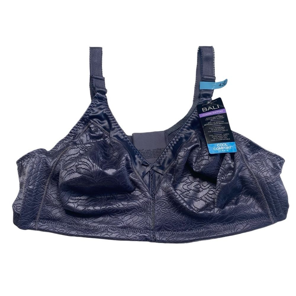 NWT Bali Classic Support Cool Comfort Fabric Bra Sz 42C Purple